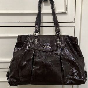 Coach Dark Brown Leather Purse/ Tote Bag